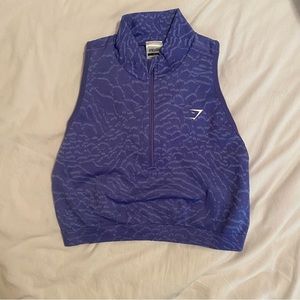 GYMSHARK; ADAPT ANIMAL SEAMLESS CROP 1/2 ZIP; size LARGE; NWOT